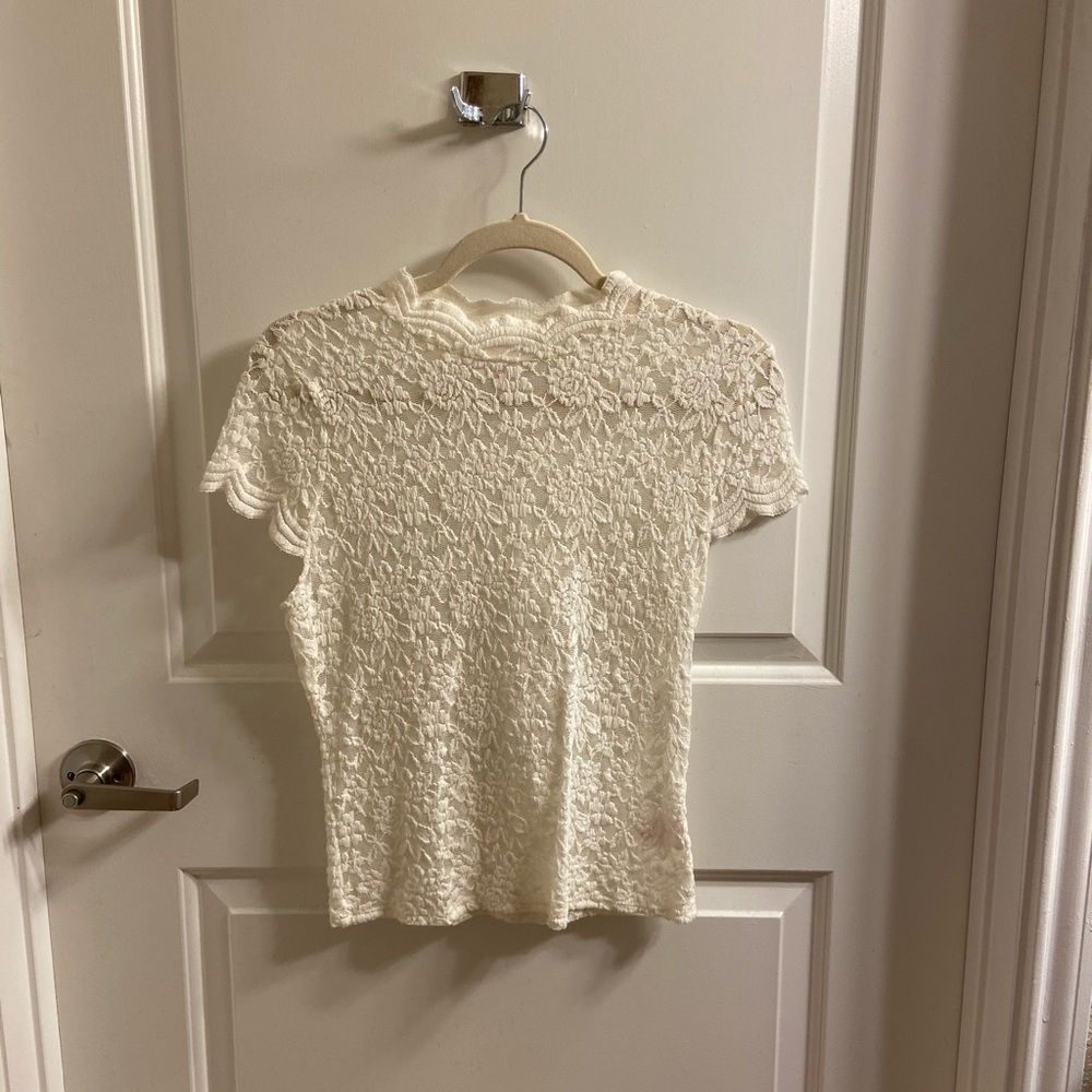 No Boundaries Lace Moc Neck Top